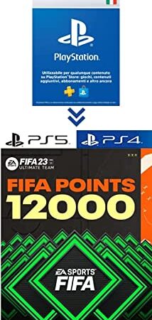 PlayStation Store Gift Card per FIFA 23 Ultimate Team - 12000 FIFA Points - Codice download per PS4/PS5- Account italiano