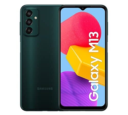 Samsung Galaxy M13 Smartphone Android Display 6.6’’ FHD+ TFT LCD Batteria 5.000 mAh, Tripla Fotocamera, RAM 4GB, Memoria Interna 128GB Espandibile, Green [Versione italiana] Esclusiva Amazon