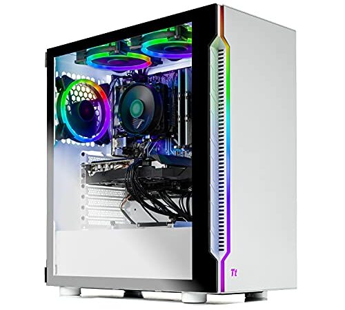 SkyTech Archangel 3.0 Gaming Computer Desktop - Ryzen 5 3600 6-Core 3.6GHz, RTX 3060 12GB, SSD da 1TB, DDR4 da 12 GB, 3200, Ventilatori RGB, WiFi AC, 600 W Gold PSU, Windows 10 Home 64 bit, Bianco