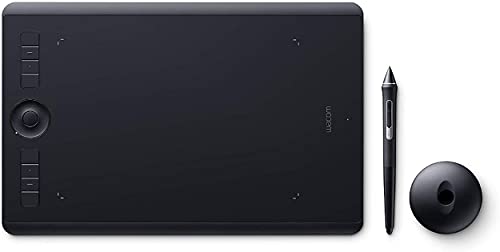 Wacom Intuos Pro Medium PTH-660 Tavoletta Grafica con penna sensibile alla pressione, Tasti di comando personalizzabili, Kit wireless incluso, Compatibile con Windows e Mac, Nero