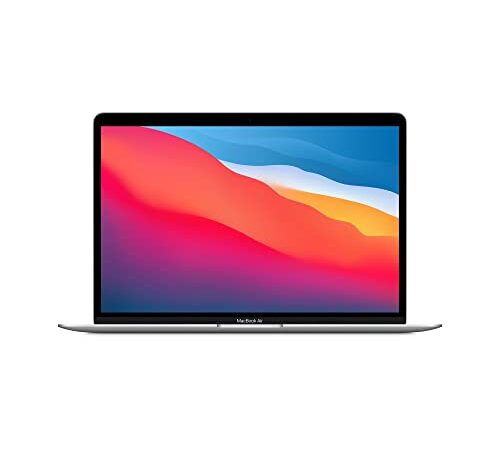 Apple PC Portatile MacBook Air 2020: Chip M1, Display Retina 13", 8GB RAM, 256GB SSD, Tastiera retroilluminata, Videocamera FaceTime HD, Touch ID - Argento