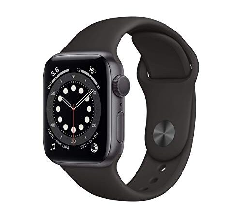 Apple Watch Series 6 GPS, cassa in alluminio grigio siderale da 40 mm con cinturino sportivo nero - Regular (Ricondizionato)