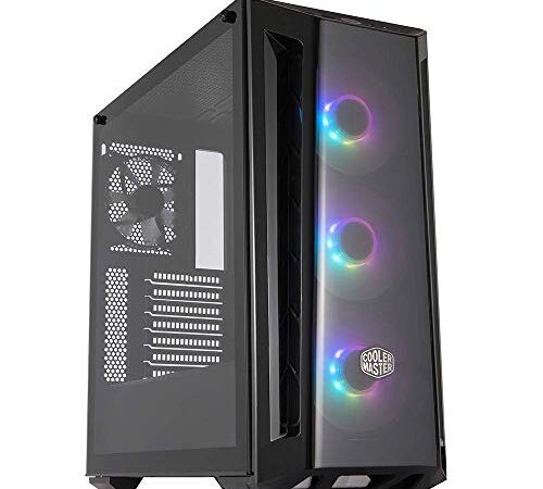 Cooler Master MasterBox MB520 ARGB - Case PC ATX con Pannello Anteriore Sfumato, 3 Ventole da 120mm Preinstallate, Pannello Laterale in Vetro, Configurazioni Flusso dì'Aria Flessibili - ARGB