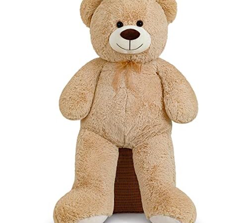 FAVOSTA Giant Teddy XXL Orsacchiotto Grande 110 cm Peluche Giocattolo Morbido Giant Teddy Bear Regalo di Vacanza Marrone chiaro