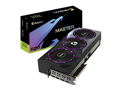 GIGABYTE AORUS GeForce RTX 4090 Master 24G Scheda Grafica, 3X Ventole WINDFORCE, 24GB 384-bit GDDR6X, GV-N4090AORUS M-24GD Scheda Video