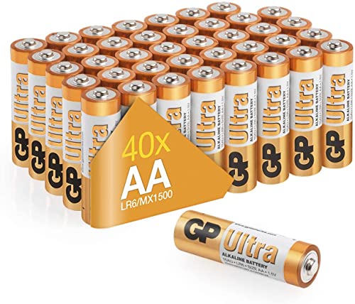 GP ULTRA | Set da 40 Batterie AA Stilo Alcaline da 1,5V | Pile AA / LR06 - Lunga Durata