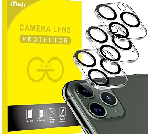 JETech Pellicola Fotocamera per iPhone 11 Pro Max 6,5" e iPhone 11 Pro 5,8", 9H Vetro Temperato Lente Protettiva, Anti-Graffio, Protezione Obiettivo Della, Pacco da 3