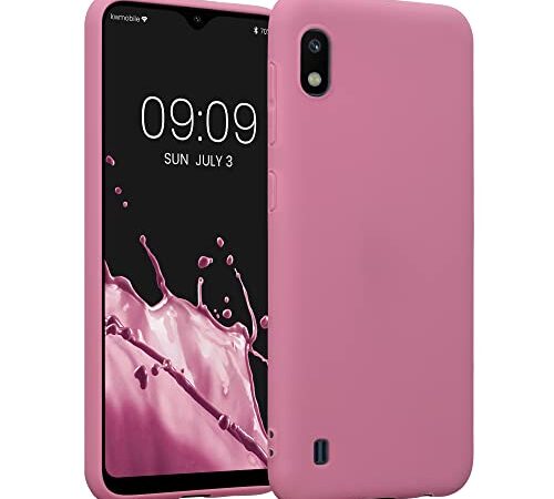 kwmobile Custodia Compatibile con Samsung Galaxy A10 Cover - Back Case per Smartphone in Silicone TPU - Protezione Gommata - rosa scuro