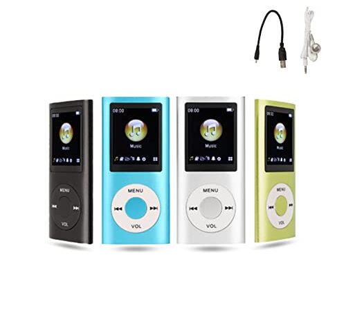 Lettore Musicale MP3, Lettore MP3, Lettori MP3 Portatili, Schermo LCD Sottile da 1,8 Pollici, con Auricolare, Supporta MP3, WMA, FLAC, APE, AAC, OGG e ACELP, Supporta Fino a 64G (Nero)