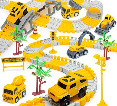 Lixiin 305pcs Pista Macchinine Giocattolo per Bambini Giochi Bambini 3 4 5 6 Anni con 6 Cars Macchinine Pista da Corsa Auto Cars Macchinina Giocattoli Regalo Bambini Bambino 2 3 4 5 6 Anni