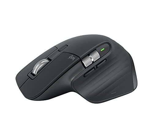 Logitech MX Master 3S - Mouse Wireless ad Alte Prestazioni, Scorrimento Ultraveloce, Ergo, 8K DPI, Tracciamento su Vetro, Clic Silenziosi, USB C, Bluetooth, Windows, Linux, Chrome - Nero