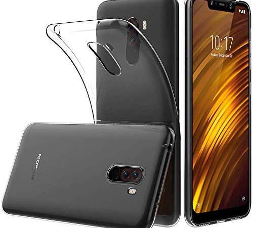 LuluMain Crystal Clear Caso per Pocophone F1, Custodia Silicone Case Ultra Sottile Cover TPU Bumper Protettiva Case per Xiaomi Pocophone F1