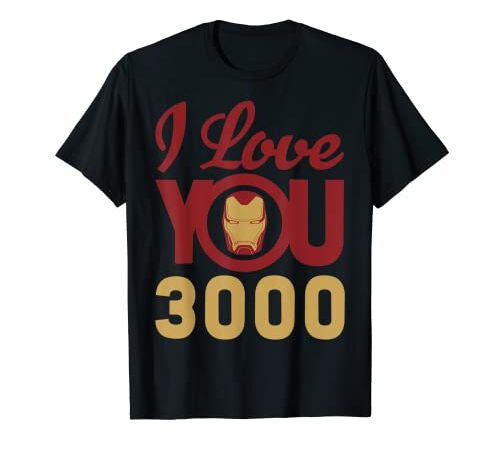 Marvel Avengers Endgame Iron Man I Love You 3000 Helmet Logo Maglietta