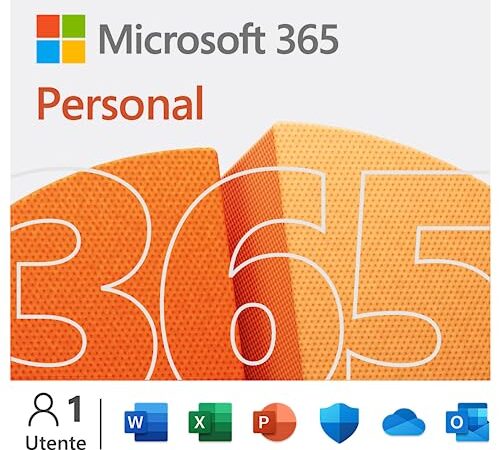 Microsoft 365 Personal - 1 persona- Per PC/Mac/tablet/cellulari - Abbonamento di 12 mesi - codice digitale