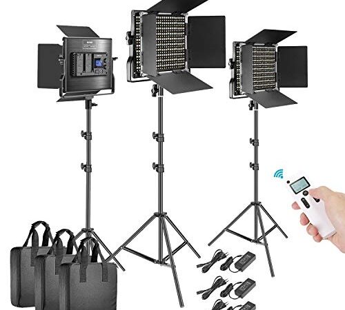 Neewer Kit di illuminazione Avanzata per Video 2,4G 660 LED, Pannello LED Bi-colore Dimmerabile con Schermo LCD Telecomando 2,4G Supporto di Luce per Fotografia di Ritratto Prodotto