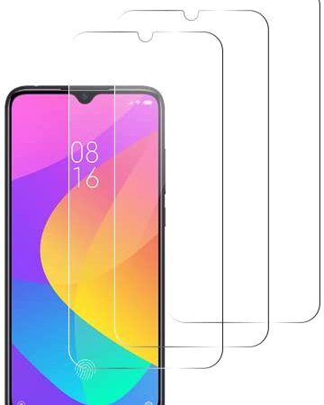 QUITECO Pellicola Vetro Temperato per Xiaomi Mi 9 Lite [3 Pezzi], Vetrino Protettivo Anti Graffio, Protezione Schermo, Anti-Impronte, Durezza 9H, 0,26mm