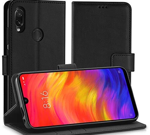 Simpeak Cover Compatibile per Xiaomi Redmi Note 7/ Redmi Note 7 PRO/Note 7S 6,3", Custodia Compatibile con Redmi Note 7 in Pelle Portafoglio con Supporto[Supporto Stand] [Chiusura Magnetica], Nero