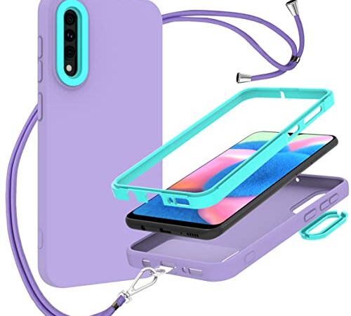 SZLS Cover Compatible con Samsung Galaxy A30S/A50/A50S,Custodia Liquido Silicone con Collana.ustodia con Regolabile Collana per Samsung Galaxy A30S/A50/A50S.Viola