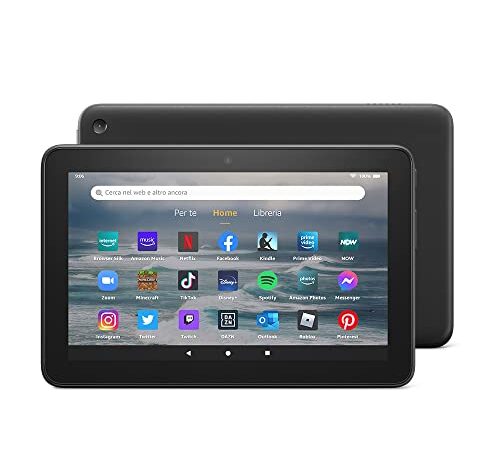 Tablet Fire 7, schermo da 7”, 16 GB (modello 2022), colore nero Con pubblicità