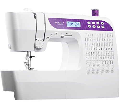 VIOLA Atelier E215 Macchina da cucire Elettronica, 215 Funzioni Cucito, Infilatura Automatica, Facile da Usare