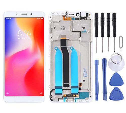 Zhouzl Xiaomi Spare Xiaomi Redmi 6A / Redmi 6 Gruppo Touch LCD con Cornice Xiaomi Spare (Colore : Bianca)