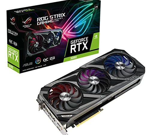 ASUS ROG Strix NVIDIA GeForce RTX 3080 OC Edition Scheda Grafica, 12GB GDDR6X 384-bit 19 Gbps PCIE 4.0, GPU NVIDIA Ampere, ROG-STRIX-RTX3080-O12G-GAMING