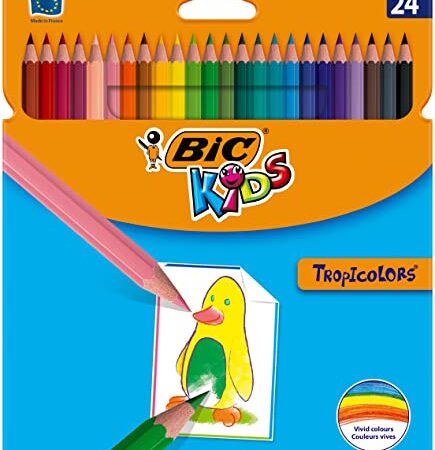 Bic Kids Matite Colorate, Colori Per Bambini A Casa E A Scuola, Multicolore, 24 Unità (Confezione da 1)