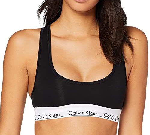 Calvin Klein Modern Cotton-Bralette Corsetto, Black, Small Donna