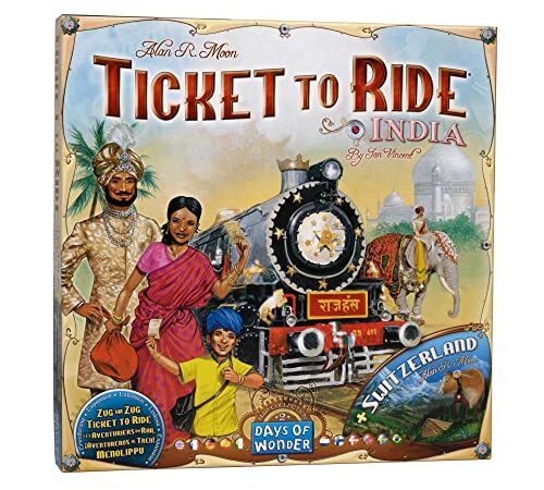 Days of Wonder , Ticket to Ride India Board Game EXPANSION , Ages 8+ , For 2 to 5 players , Average Playtime 30-60 Minutes