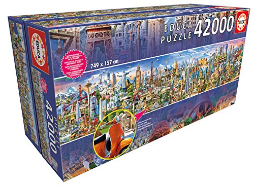 Educa - XXL Puzzles. Il Giro del Mondo. Il Puzzle più Grande del Mondo. 42000 Pezzi (17570)