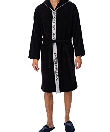 Emporio Armani Swimwear Bathrobe, Nero, Taglia Unica Unisex-Adulto