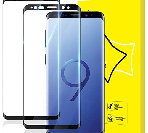 GiiYoon Pellicola Protettiva in Vetro Temperato per Samsung Galaxy S9 Pacco da 2 Pezzi,[Copertura Completa][Anti graffio], [Senza Bolle][Alta Definizione] Pellicola Protettiva per Samsung Galaxy S9