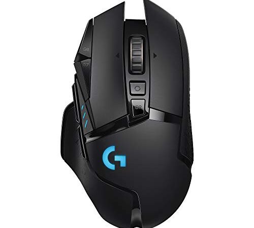 Logitech G502 Mouse Gaming Wireless LIGHTSPEED, Sensore HERO 16K, 16000 DPI, RGB, Design Leggero, 11 Pulsanti Programmabili, Batteria Lunga Durata, Memoria Integrata, Compatibile PC/Mac/Laptop, Nero