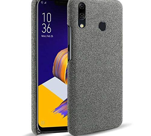 LUSHENG Custodia per Cellulare ASUS Zenfone 5 ZE620KL/5z ZS620KL, Custodia per Smartphone in Tela Tinta Unita ASUS Zenfone 5 ZE620KL/5z ZS620KL, Ultrasottile, Resistente Leggera - Grigio Scuro