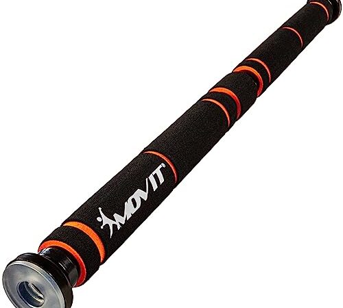 MOVIT Barra per Trazioni - da Porta, Telescopico, Senza Viti, Regolabile, 62,5-100 cm, Portatile, Carico Massimo 350 kg, 3 Colori - Sbarra per Sollevarsi, Allenamento, Fitness, Pull up Bar, Chin Up