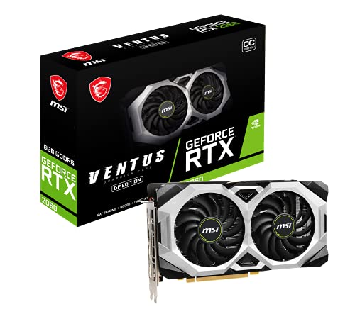 MSI GeForce RTX 2060 VENTUS GP OC Scheda Video Gaming, 6GB DDR6, 1710MHz, 14Gbps, 192 bit, 3x DP, 1x HDMI 2.0b, alimentazione 8 pin