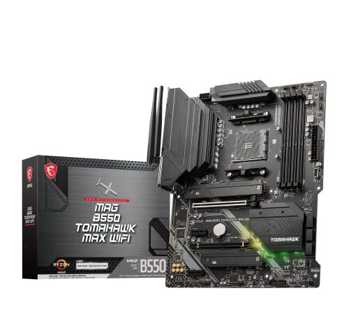 MSI MAG B550 TOMAHAWK MAX WIFI Scheda Madre AMD ATX, AM4 - AMD Ryzen 5000 Ready - DDR4 Boost 5100+MHz/OC, PCIe 4.0 & 3.0 x16, M.2 Gen4 & Gen3, 2.5G LAN, Wi-Fi 6E, B Lluetooth 5. 2