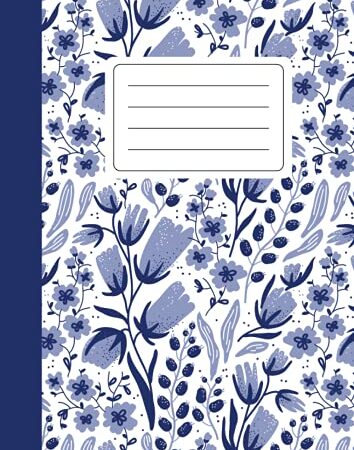 Quaderno puntinato A4: Notebook con griglia a puntini per appunti, scrivere, dipingere | 110 pagine | Formato A4 | Blue Flower