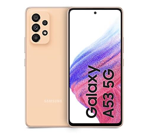 Samsung Galaxy A53 5G Smartphone Android, Display Infinity-O FHD+ Super AMOLED 6.5”¹, 6GB RAM e 128GB di memoria interna espandibile², Batteria 5.000 mAh, Awesome Peach [Versione Italiana]