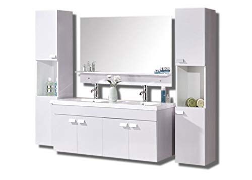 Simba Srl Mobile Bagno ARREDO Bagno Completo 120 CM LAVABO 2 RUBINETTI MOD. White Elegance Nuovo IMBALLATO!