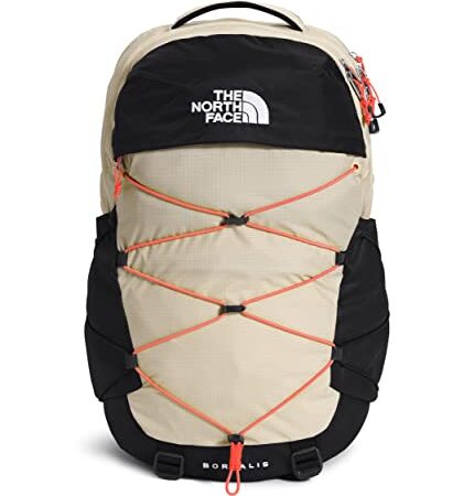 The North Face - Borealis - Zaino per laptop per pendolari, ghiaia, arancione e nero (Gravel/Retro Orange/TNF Black), misura unica