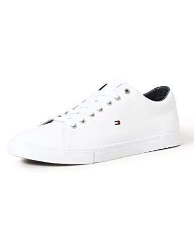 Tommy Hilfiger Sneakers con Suola Preformata Uomo Essential Leather Scarpe, Bianco (White), 43 EU