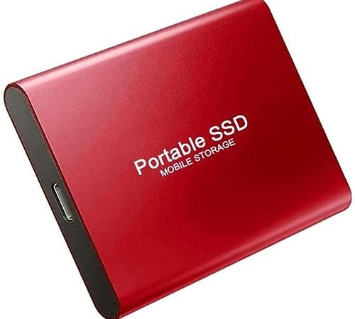 HAYCHE Disco rigido esterno da 2 TB Type-C USB 3.0 HDD per PC, Mac, portatile (rosso-2TB)