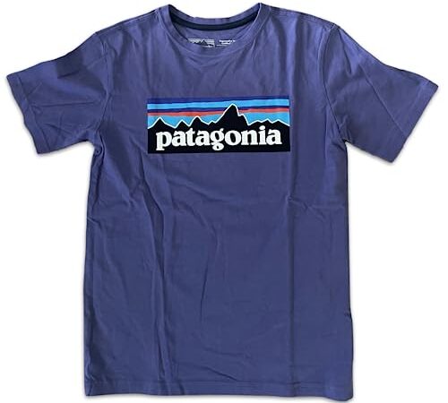 Patagonia K's Regenerative Organic Certified Cotton P-6 Logo T-Shirt Top, Viola perenne, M Unisex-Adulto